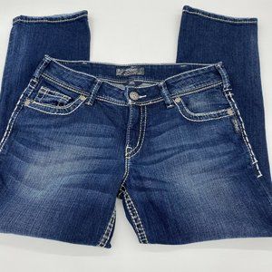 Silver Jeans Suki Capri Heavy Stitching 31x26 blue